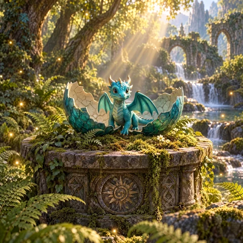 Un bébé dragon sortant du même œuf
